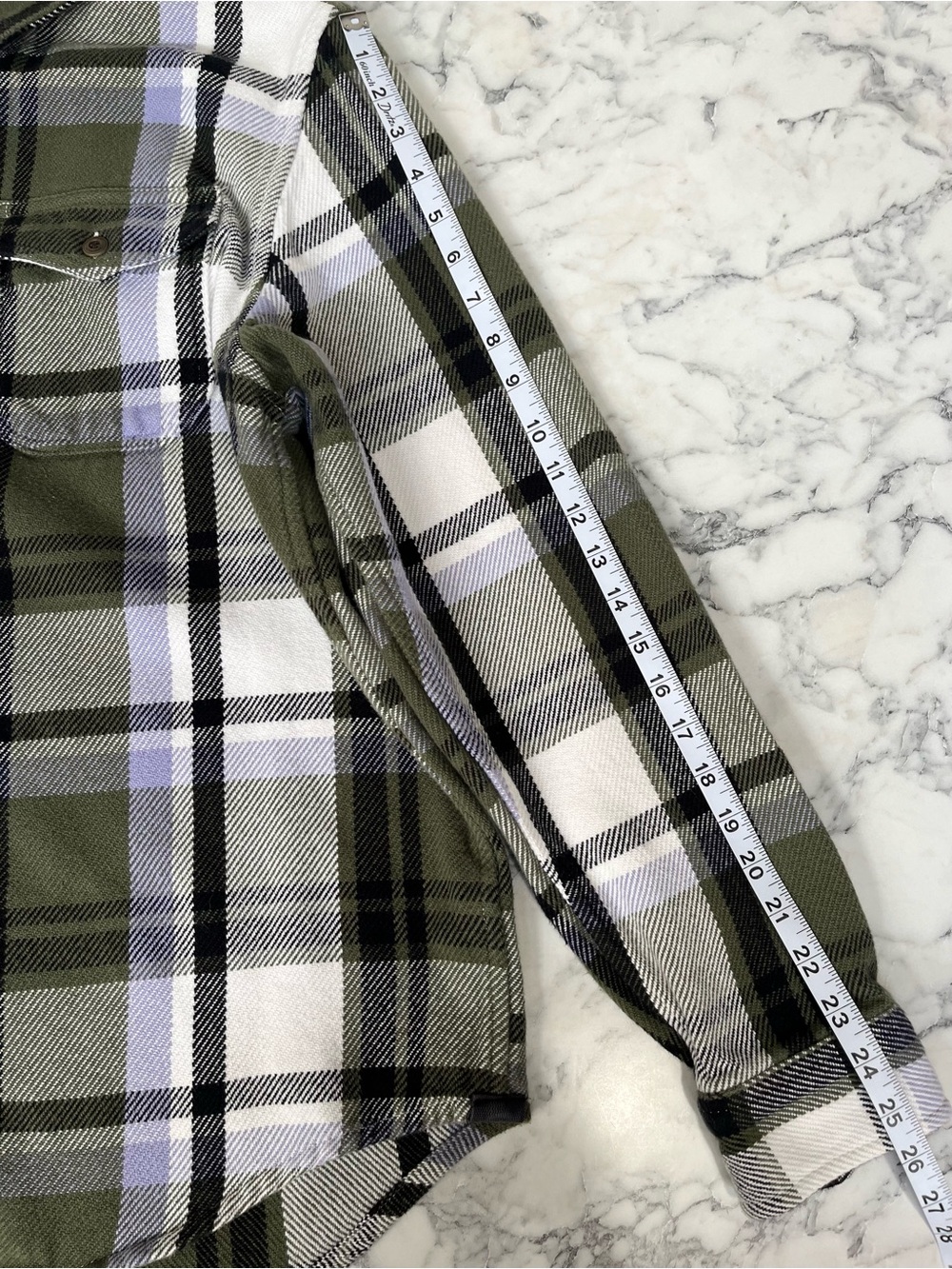 Outerknown Women's Blanket Shirt Button Ip Rugged Olive Essex Plaid Woman’s XL - Picture 7 of 13